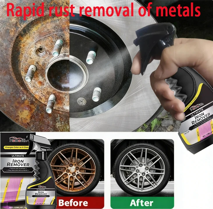 Car Rust Remover Quick Remover  Exhaust Pipe Rust Removal Spray Cleaning Metal Iron Powder Old Cars To New