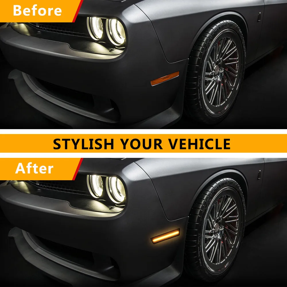 2 قطعة سيارة عالية الأداء LED الملحقات الوظيفية مقاوم للماء الجانب ماركر ضوء مع ترقية دودج في سنوات الموديل 2008 إلى 2014