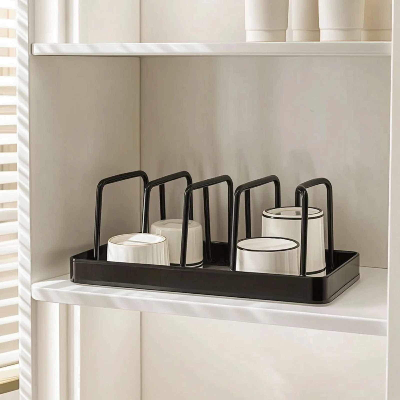 Plate Rack with Dividers Compact Plate Rack with Slots Cabinet Dish Organizer Slim Dish Holder with Slots Vertical
