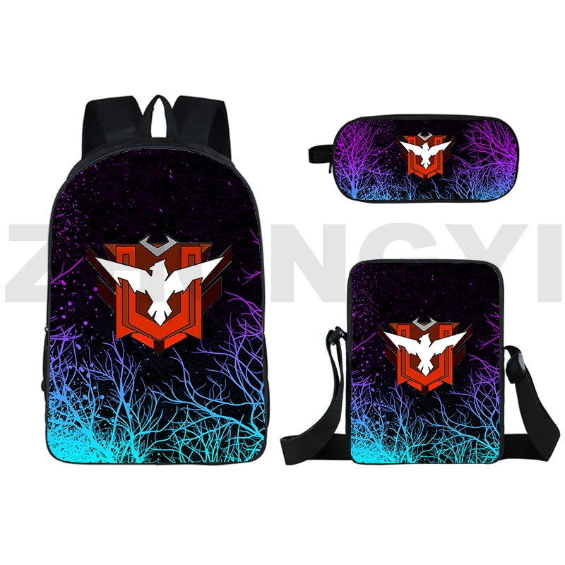 Mochilas de juego 3D Free Fire Garena, bolsas escolares de viaje de negocios de 16 pulgadas, mochila de día de lona portátil para niñas, bolsa de libros para deportes al aire libre