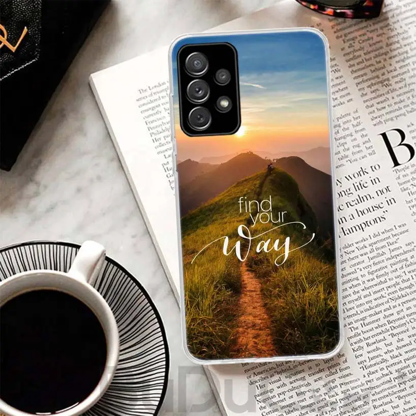 Travel Mountain Beach Proverb Phone Case For Samsung Galaxy A15 A14 A54 A13 A53 A12 A52S A55 A22 A23 A24 A32 A33 A34 A25 A35 A03