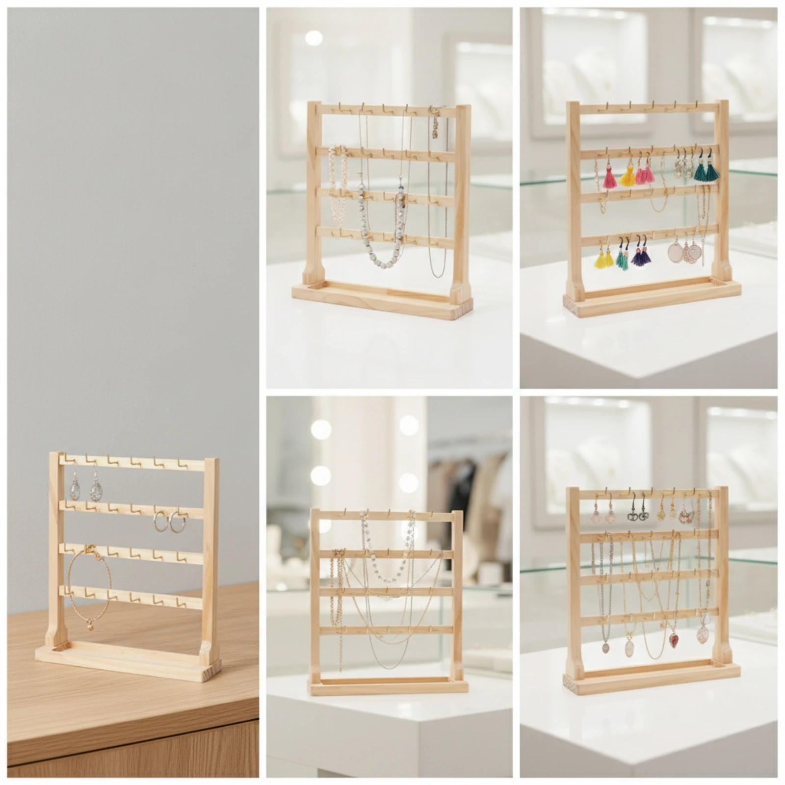 Jewelry Display Rack Versatile Earring Holder with Hooks Display Stand with Hooks Sturdy Earring Rack Space-Saving