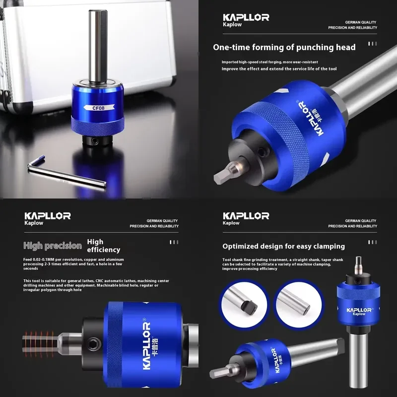 

Hot KAPLLOR CF08-ZB12 Rotary Punching Tool-Main Body Cylindrical Punch Head Punching Knife Holder Copper-aluminum Component