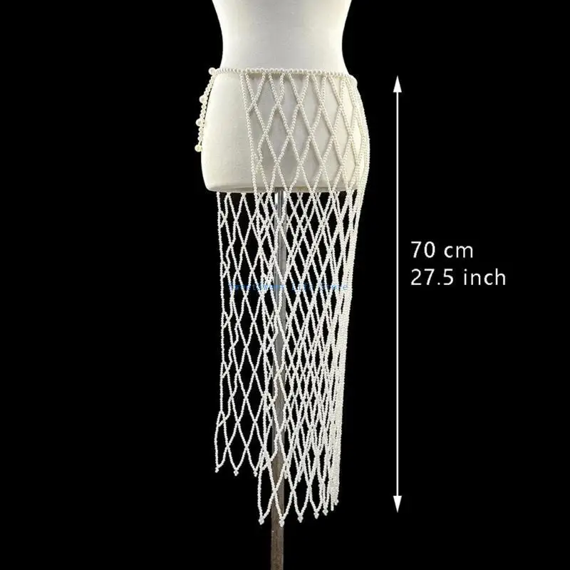 D5QB Gonna decorata con sofisticate perle finte con materiali robusti per eventi serali e riunioni lavoro