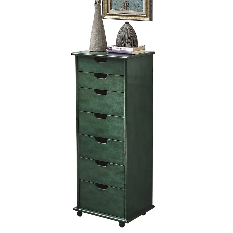 

Solid wood seven-chest cabinet, simple bedroom height, living room European storage and multi-pump storage