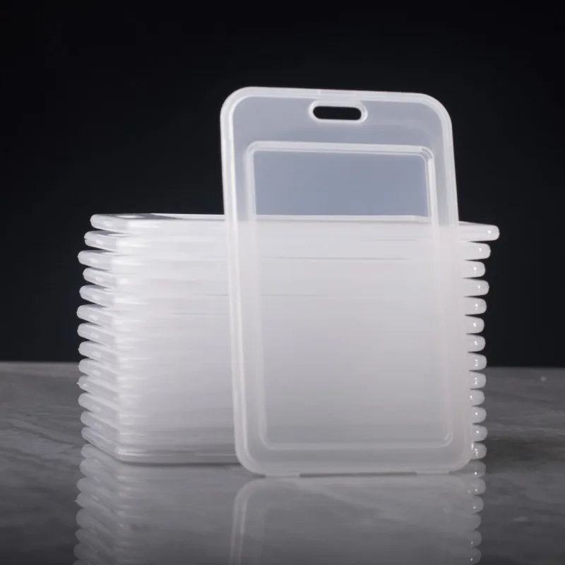 2 قطعة/المجموعة شفافة تصريح العمل حالة البلاستيك شارة حامل معرض حامل بطاقة الهوية حامي تمرير غطاء بطاقة العمل