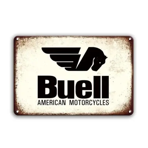1d,Buell Motorcycles Metal Sign Rustic Wall Art for Garage Man Cave Decor