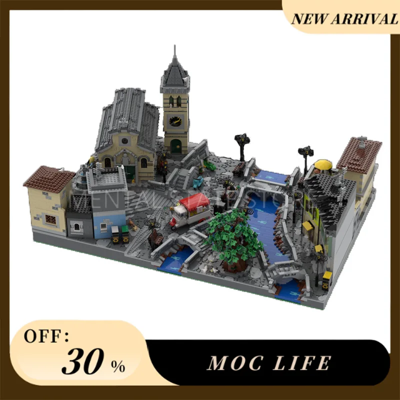 NEW 9179PCS Customized MOC Italian Village Building Blocks Technology Bricks DIY Creative Assembly Education Toys Holiday Gifts