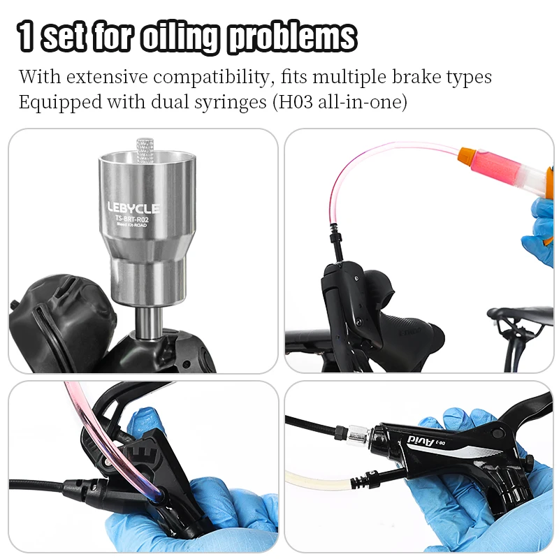 LEBYCLE MTB Road Bicycle Alloy Oiling Kit For Shimano Bike Brake Oil Bleed Tool System Use Mineral Oil Brake Tools