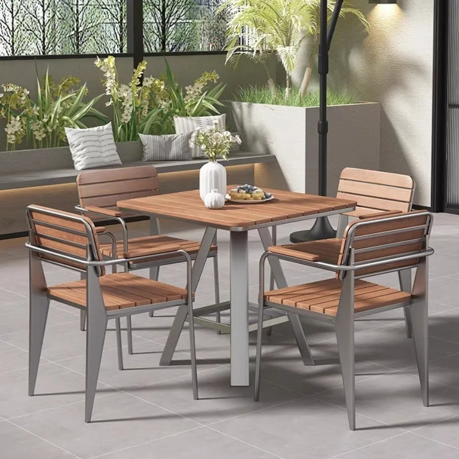 HYS sunscreen outdoor leisure table and chair combination music bar lounge area small round table restaurant open-air