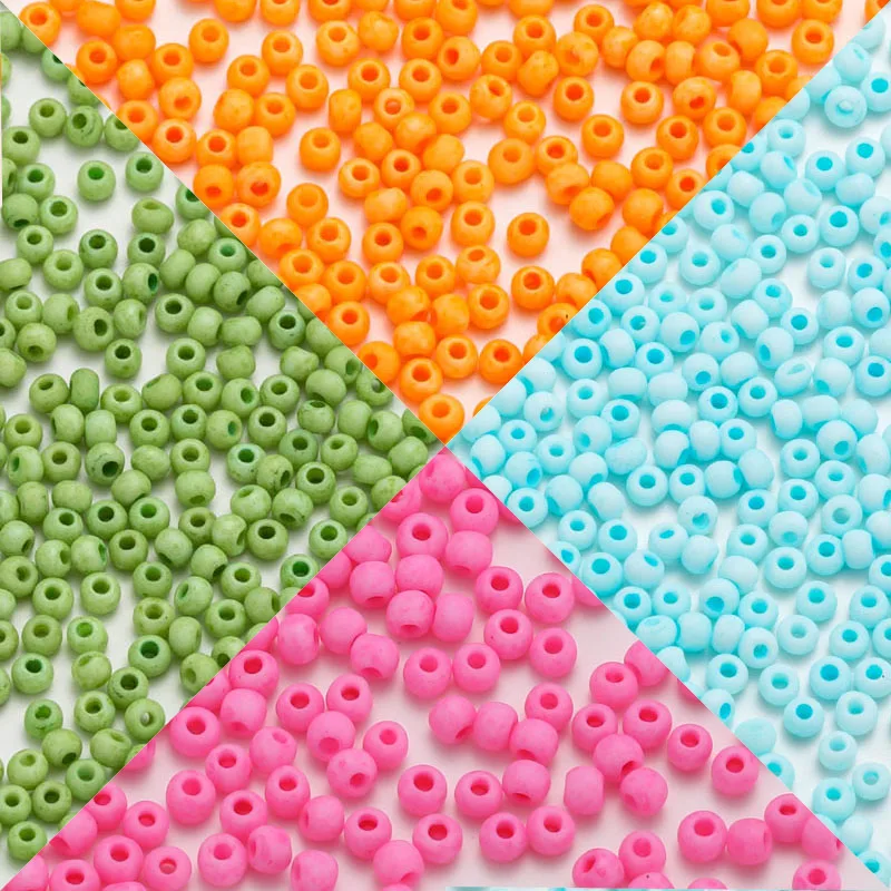 TAO Beads Matte Solid Color Frosted  2MM Round Glassy Beads 10g/20g/30g For DIY Handmade Jewelry Craft Beading  Making Weav