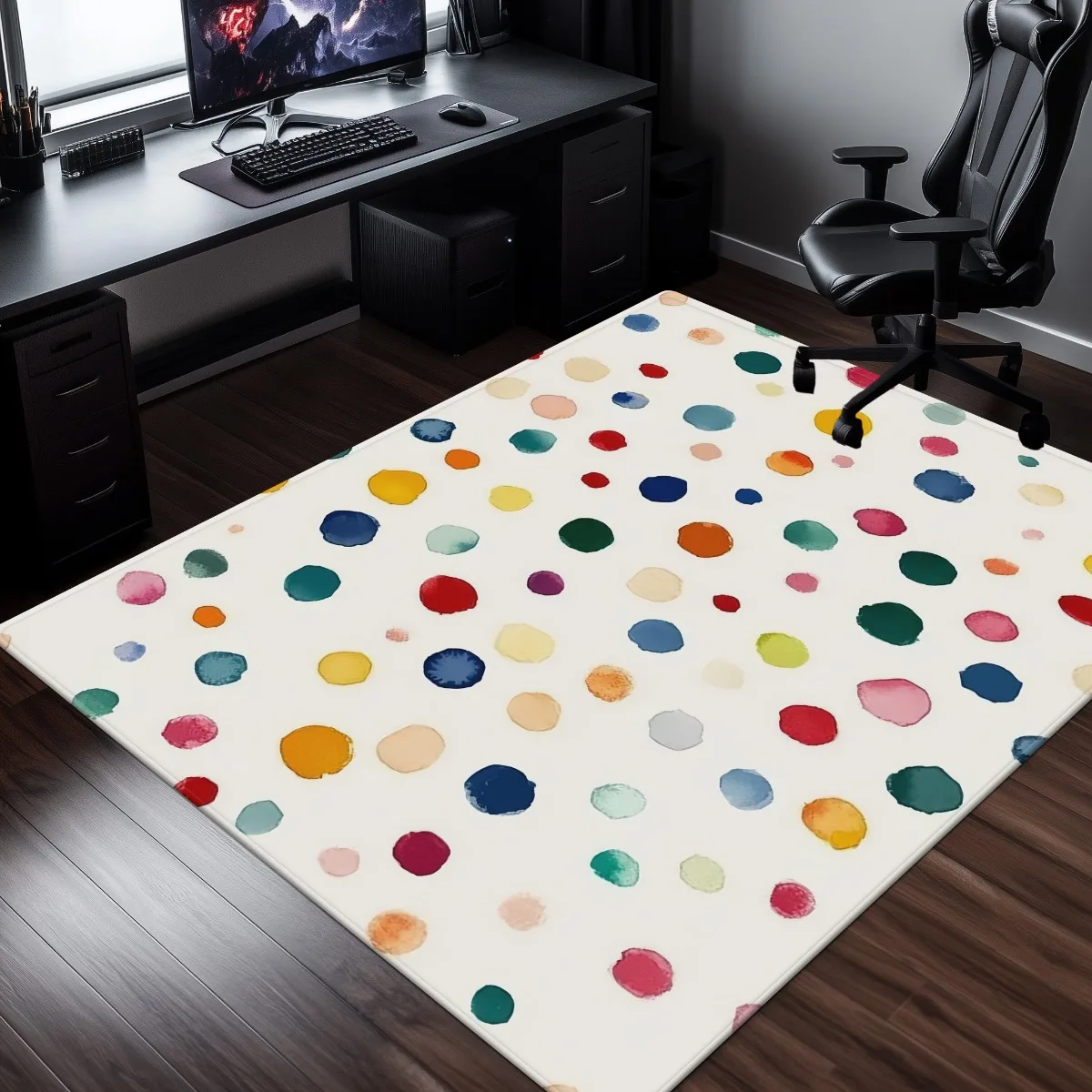 Colorful Abstract Spot Area Rug for Living Room Decoration Home Floor Carpet Mat Boho Style Soft Multi-Color Accent Rug