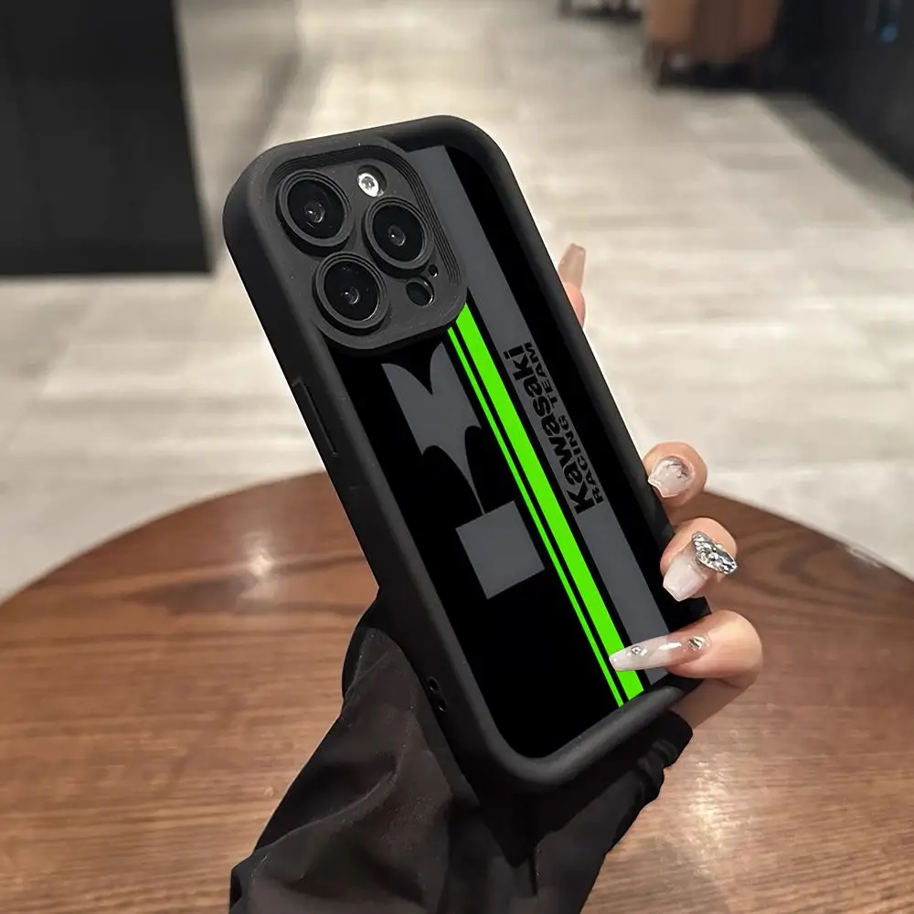 Sport Bike K-Kawasakis Handyhülle für iPhone 17 16 E Air 15 14 13 11 12 Pro Max Plus Softshell-Cover