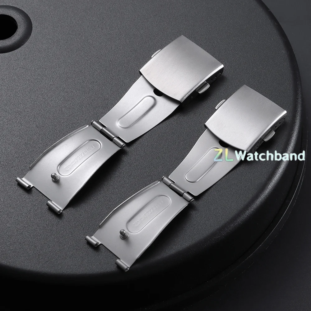12mm 14mm 16mm 18mm 20mm 22mm Silver Folding Watch Clasp Stainless Steel Double Press Aircraft Buckle for Leather Strap Clasps