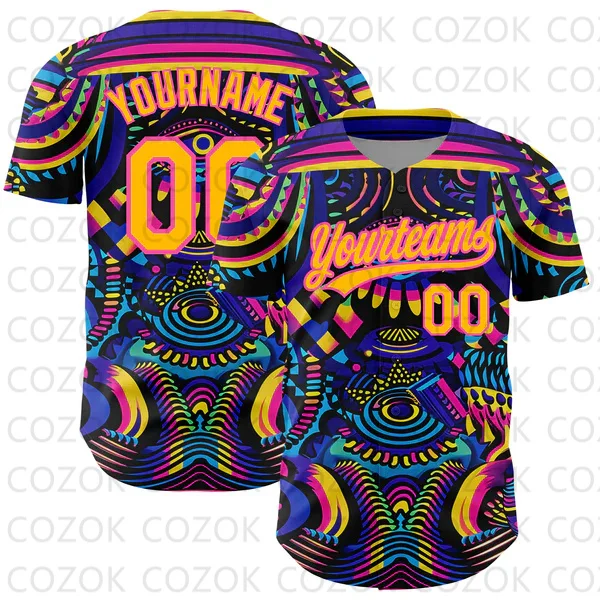 Custom Fancy Pattern Baseball Jersey Men and Women Shirt 3D Printed Shirt Team Shirts Hip Hop Unisex Tops