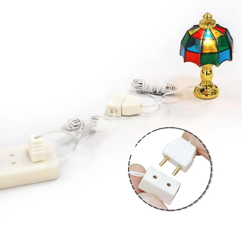4Pcs 1/12 Dollhouse Decorative Lamp Transformer Socket Connection Line Model Home Appliances Accessories Kid Pretend Play Toys