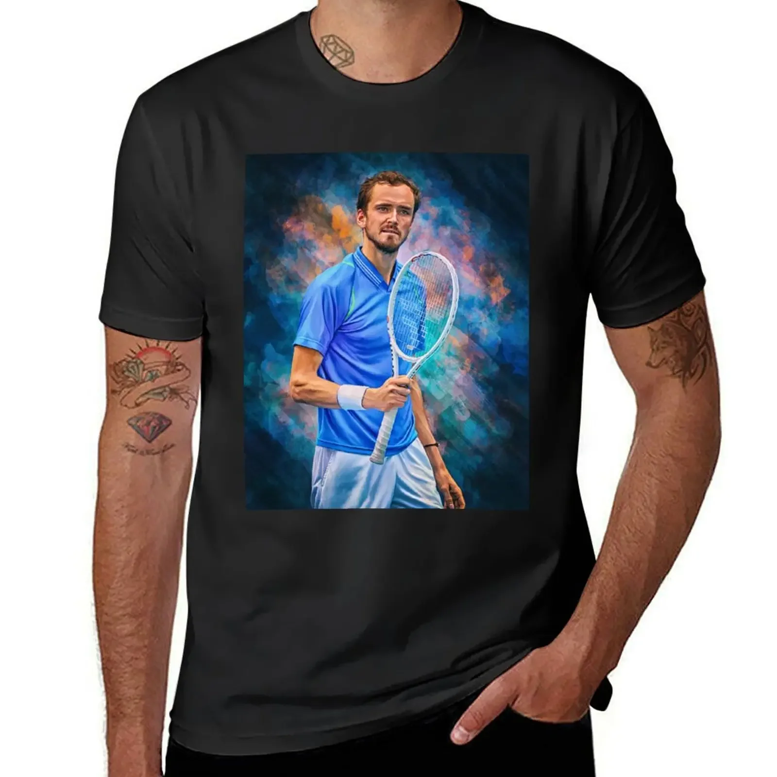 Daniil Medvedev come on gesture. Miami 2023 champion. Digital artwork print wall poster. Tennis fan art gift. T-Shirt