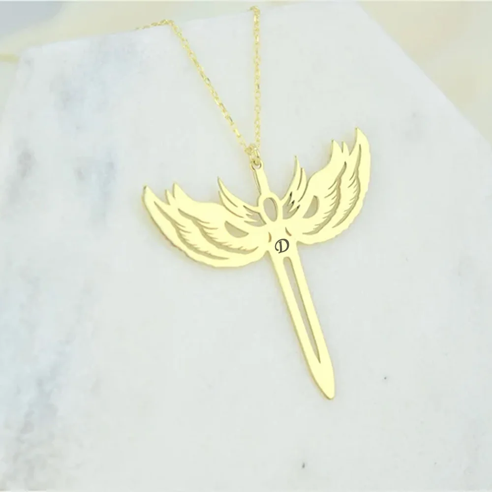 Angel Sword Pendant Pagan Gothic Medieval Necklaces Stainless Steel Sword Necklace Jewelry Gift Wholesale Direct Sales 2023 New