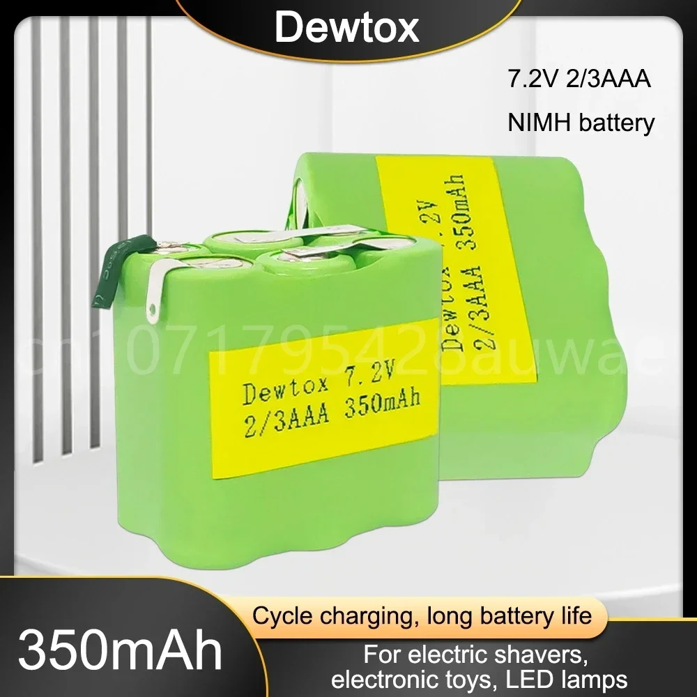 7.2V 2/3AAA 350mAh with Welding 6* Battery for Flashlight Toy Instrument Rechargeable Battery Pack