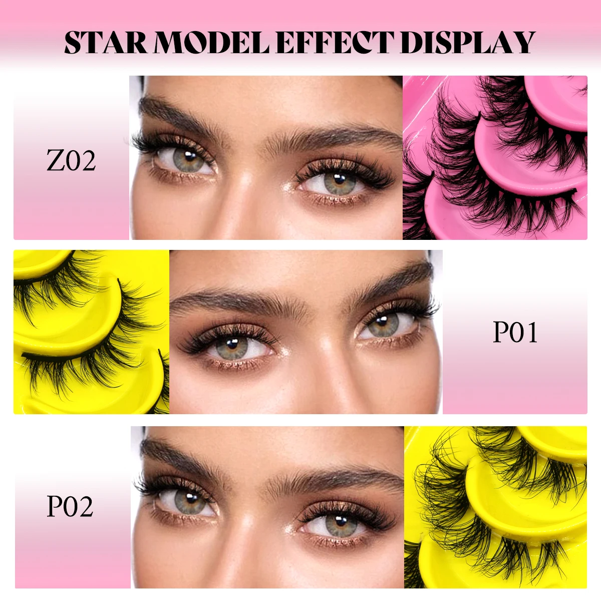 Groinneya-ナチュラルまつげ,ふわふわボリューム,3Dフェイクミンク,つけまつげ,DIYまつげエクステ,メイクアップツール