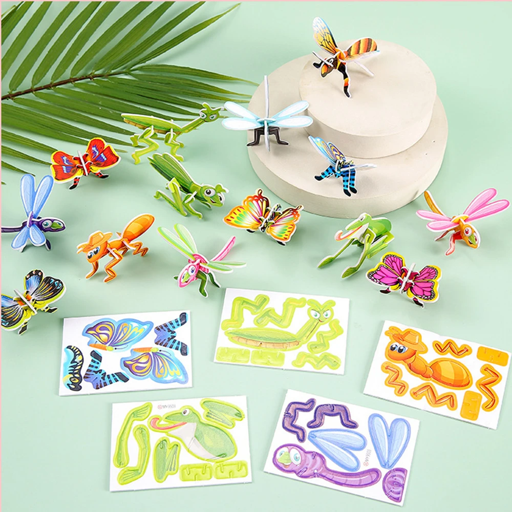 50Pcs 3D Fun DIY Insect Assembly Toy Kids Birthday Party Gift Kindergarten Kids Back to School Prize Gift Pack Pinata Filling