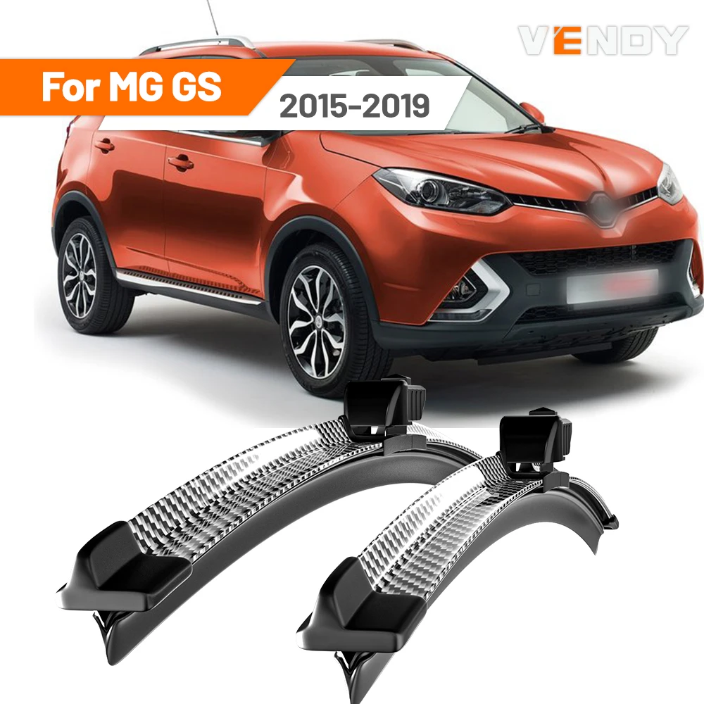 

For MGGS MG GS 2015-2019 2016 2017 2018 2pcs Front Windshield Wiper Blades Windscreen Wipers Carbon Fibre & Black
