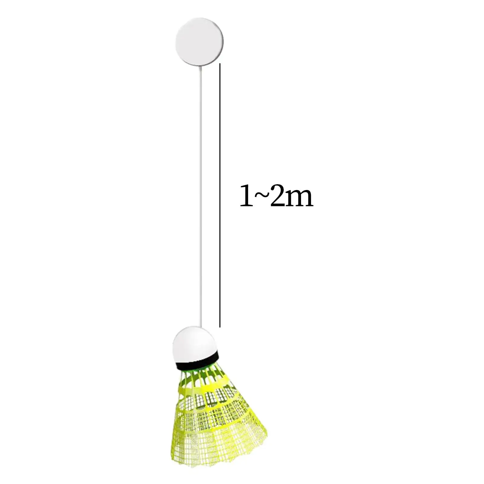 Adjustable Badminton Trainer Device for Indoor Solo Practice with Traceless Hook and Elastic Strings for Strength Training