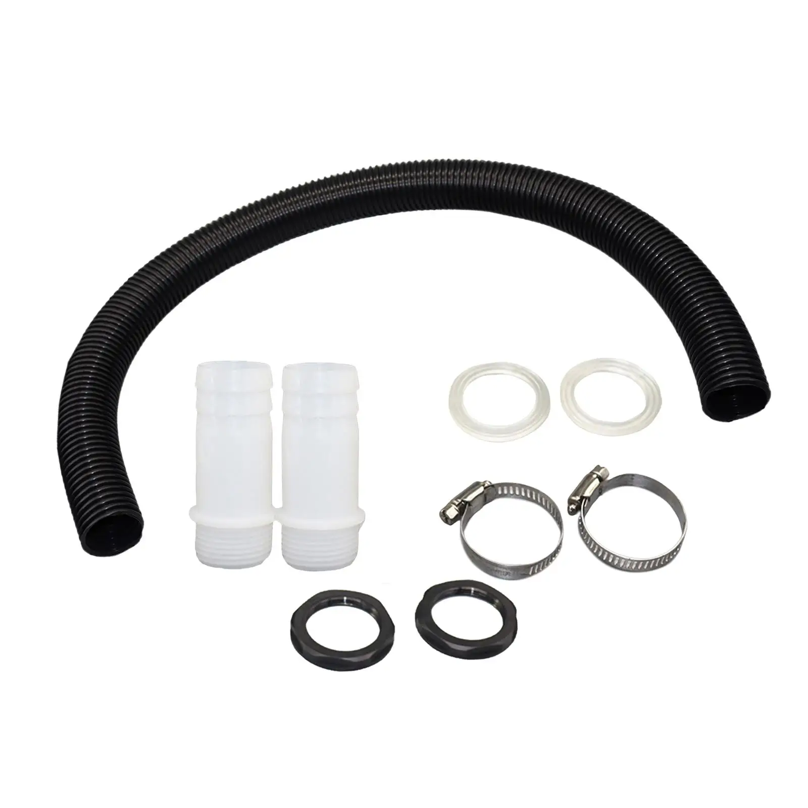 Plastic Rain Barrel Linking Connector Set with Hose and Throat Hoop for Easy Water Transfer in Home Yard Balcony