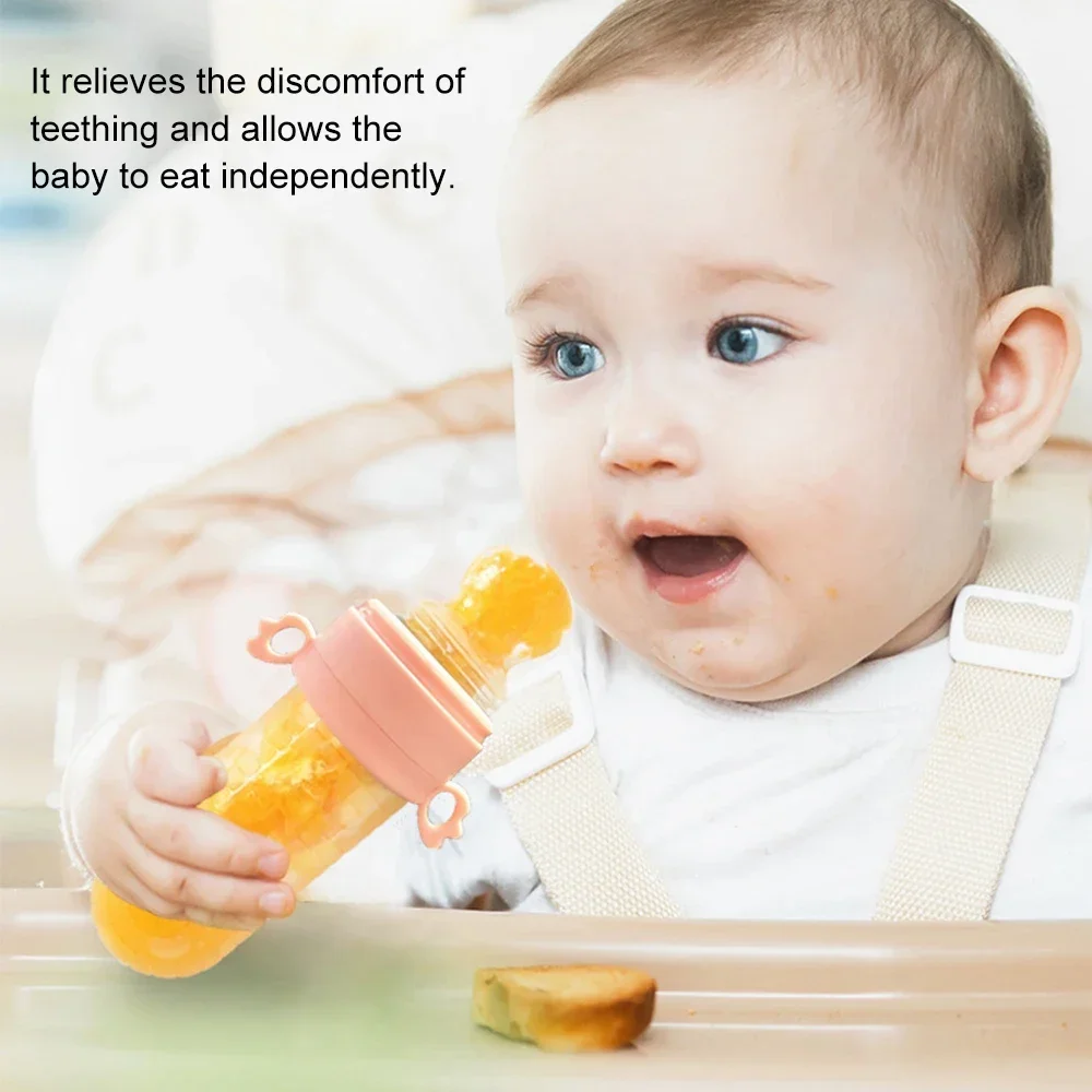 Baby Feeding Bottle + Teether Baby Silicone Rice Paste Cereal Feeding Squeeze Bottle Spoon Feeder for Newborn Child Utensils