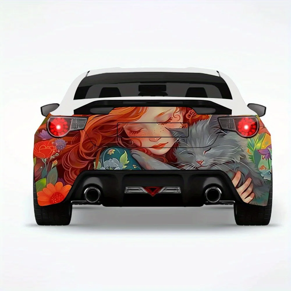 

Теплая автомобильная наклейка для девочек и кошек, виниловая наклейка на заднюю часть автомобиля, водонепроницаемые самоклеящиеся виниловые наклейки для хвоста и бампера автомобиля, деко