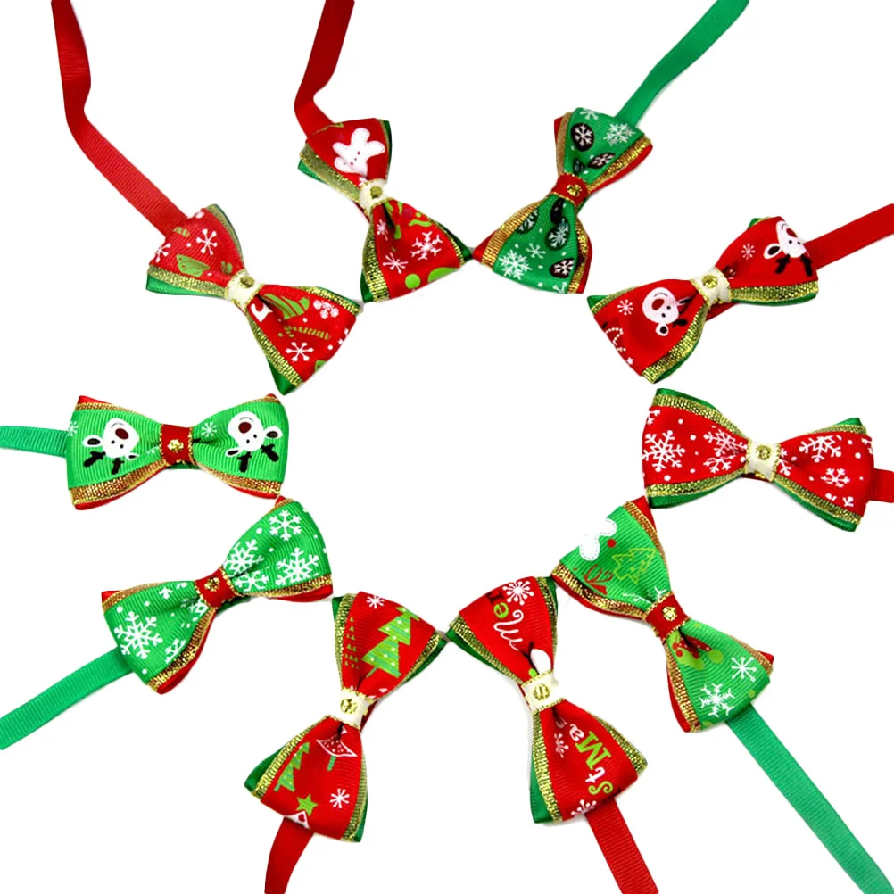 

20Pcs Christmas Dog Bowknot Collar Adjustable Bow Tie Pet Necklace Party Holiday Wedding Bow Tie Christmas Themed Collar