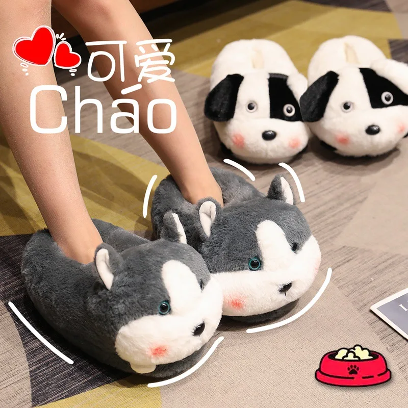 

Autumn Winter Plush Cartoon Girl Slippers Household Package and Indoor Cotton Slippers Couple Slippers House Shoes