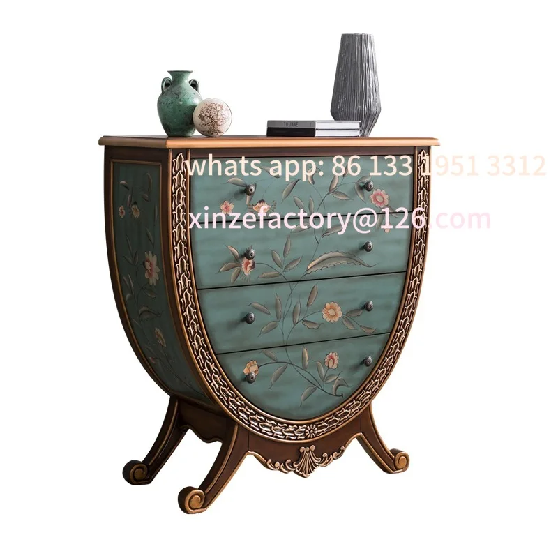 

European-style entrance , American-style bucket painted solid wood decorative , storage cabinet, corridor