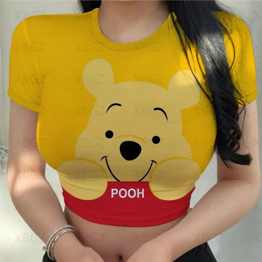 Winnie Pooh Crop Top Sexy Y2k vestiti stampa Vintage moda donna camicette 2022 Cool T Shirt donna Disney Kawaii Fashion Top 3XL