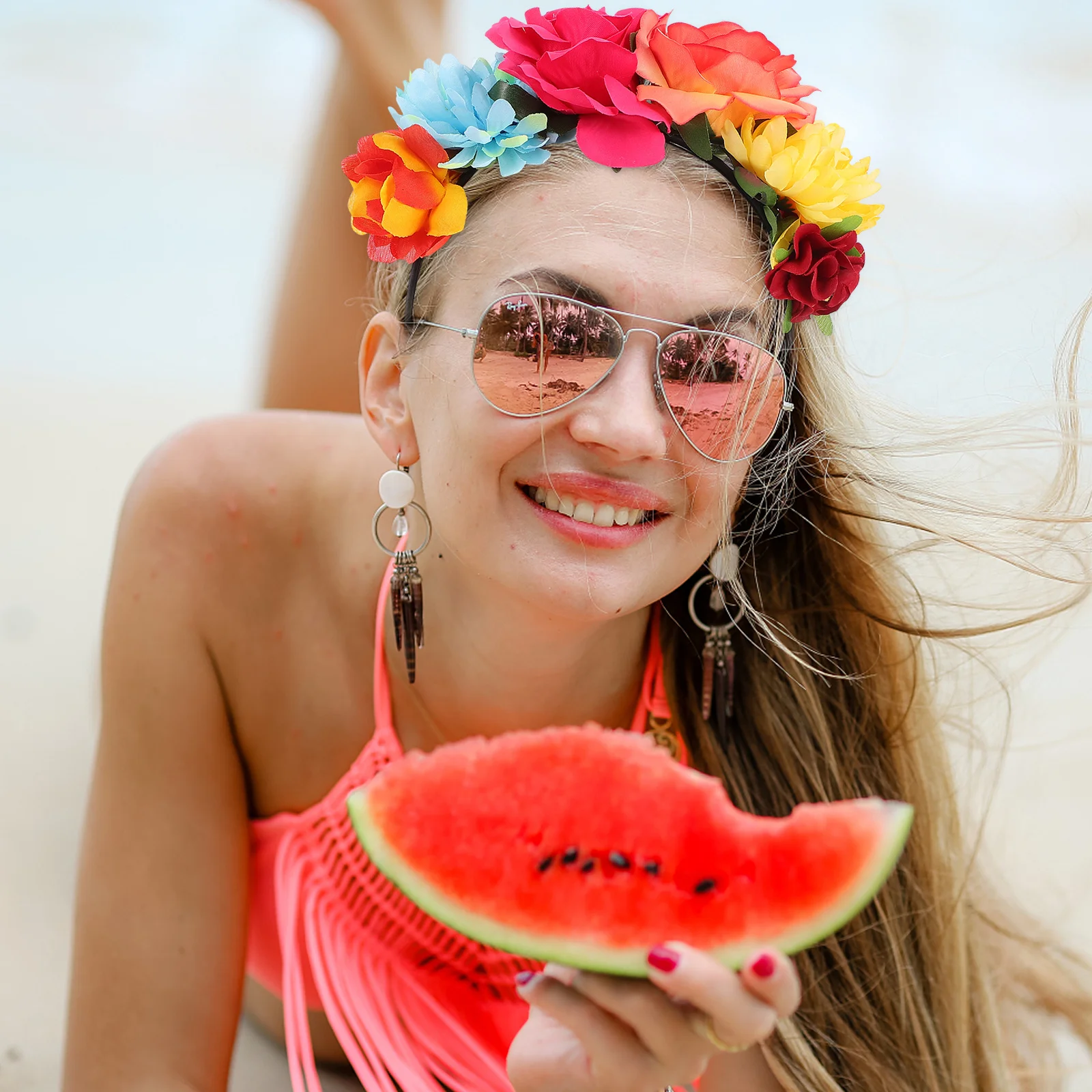 

1 шт., повязка на голову с имитацией розы, изысканный уникальный подарок для вечеринки, декор для волос, женский аксессуар для волос, повязка на голову с имитацией розы