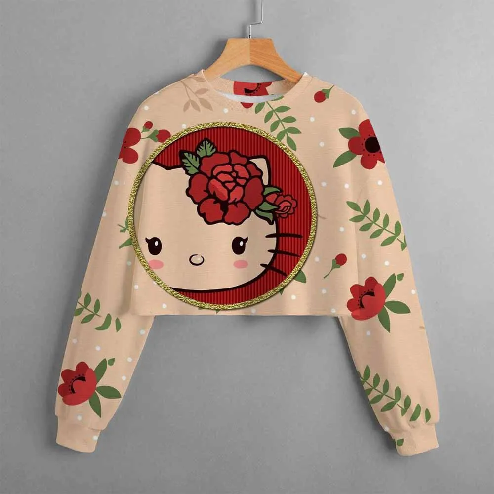 Hello Kitty Sweatshirt Spring and Autumn Children's Japanese anime Printed Sweatshirt Girls' Clothing Hot Selling Preschool