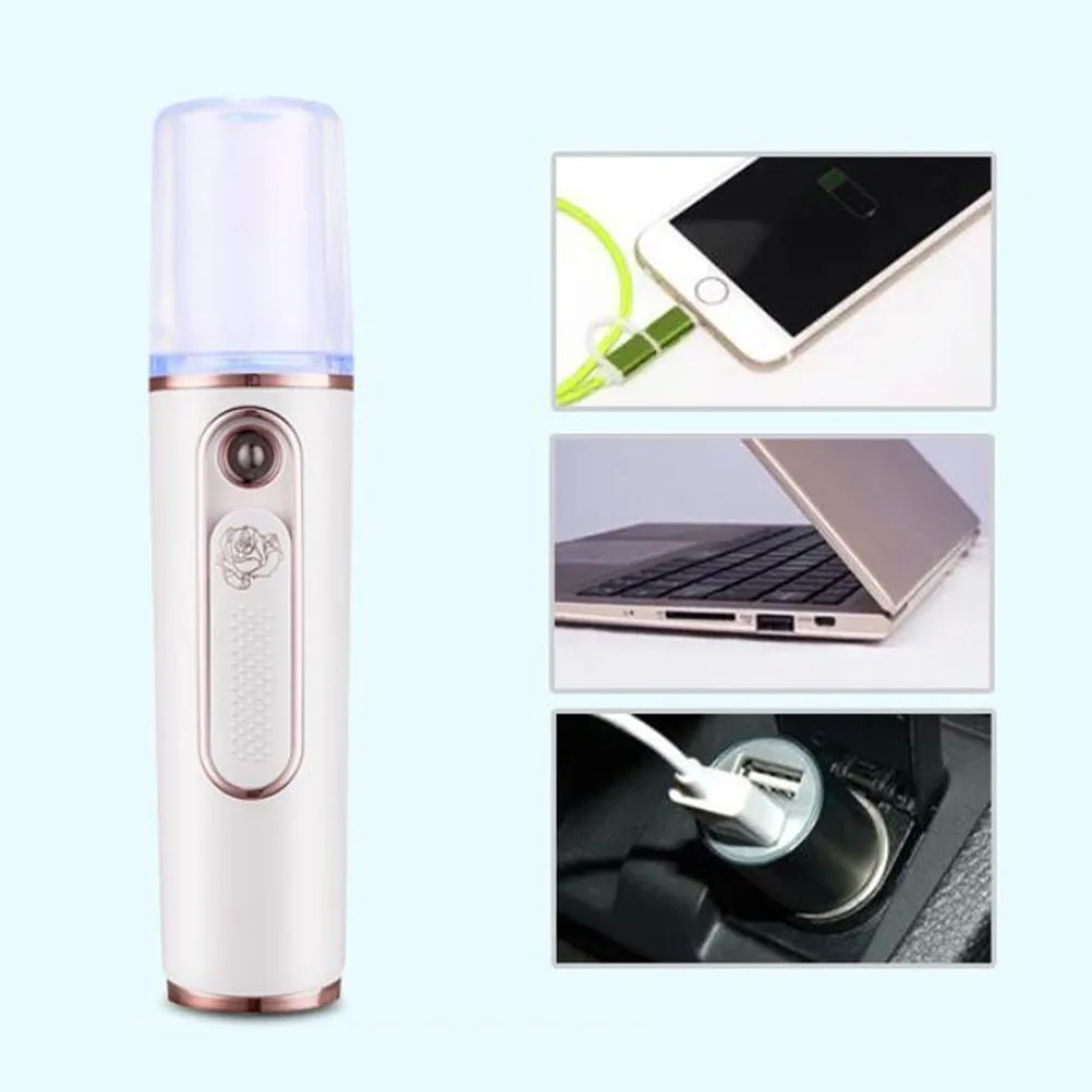 

Nano Mist Sprayer Steamer for Skin Face Handheld Portable Facial Cooling Hydration Device Mini Mister Deep Moisturizer ABS