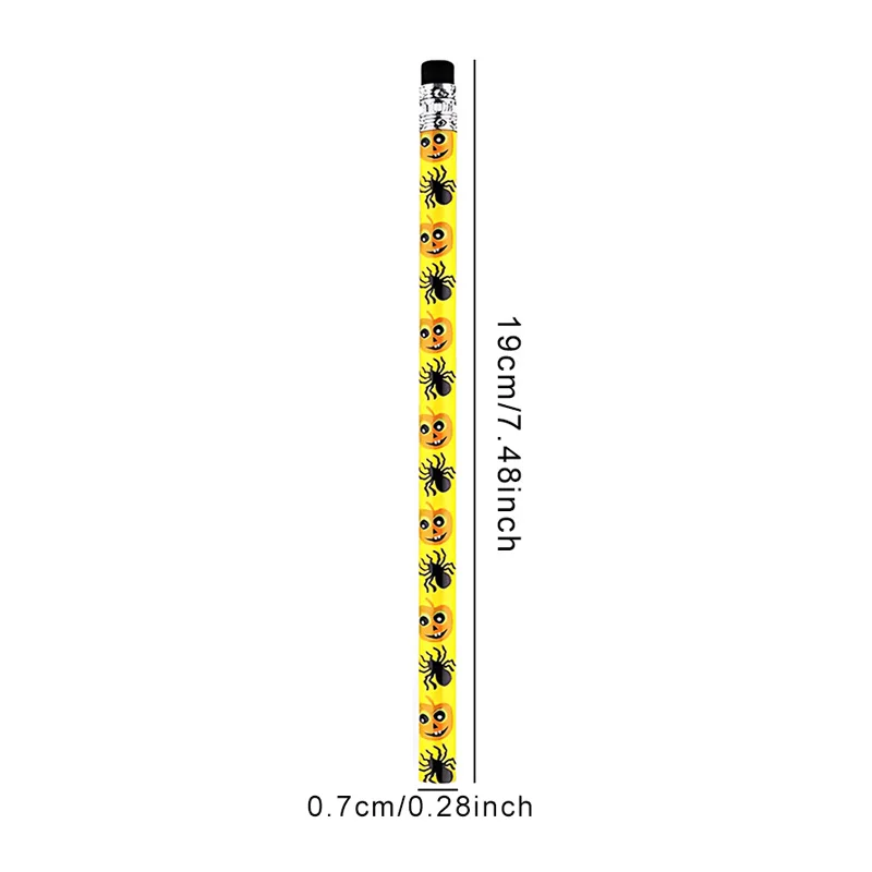 24-36PCS Halloween Themed Pencils Random Spooky Patterns with Erasers Festive Stationery Classroom Incentives Party Favors ZYF
