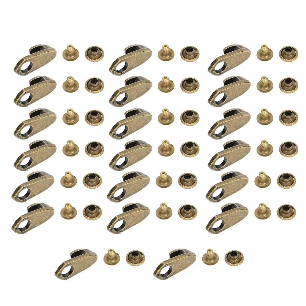 Bronze Alloy Boot Hook Rivets with Tape - Durable Fasteners for Hiking Shoes, for down Jackets, Coats, Bags & Clothing