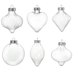 Irregular Shaped Transparent DIY Christmas Tree Hanging Ball Plastic Clear Xmas Fillable Ball Ornament Gift Home New Year Decor