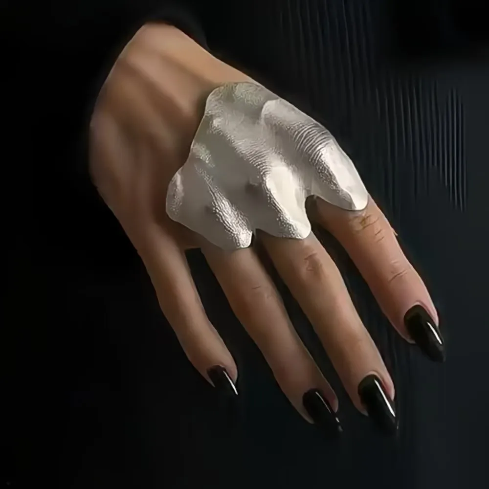 Fashion Jewelry Exquisite Irregular Ring Vintage Light Luxury Wrinkled Joint Ring Funny Finger Accessories Women Men