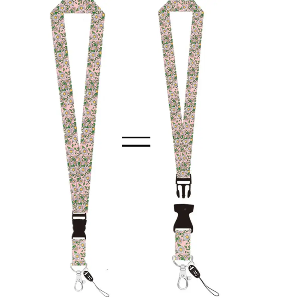 Saco de cartão com fecho de correr com pescoço flor impressão colhedor para adolescentes luva do cartão de identificação caso do crachá do cartão de crédito do banco titular do crachá da bolsa da moeda