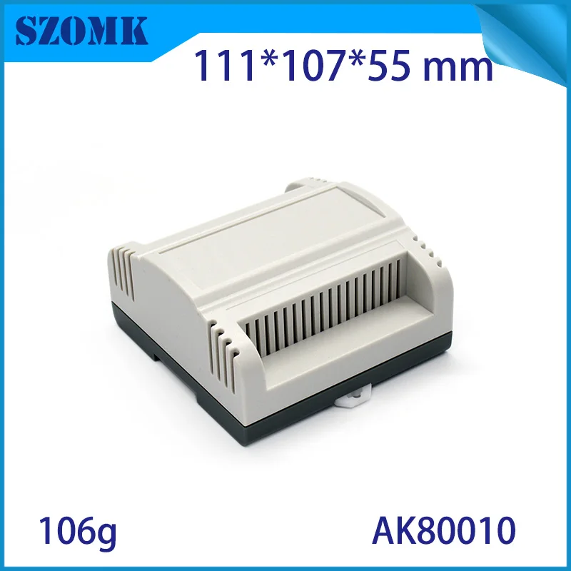 10Pcs 107*112*56mm szomk high quality plastic box din rail electronic enclosure controller casing plastic equipment project box