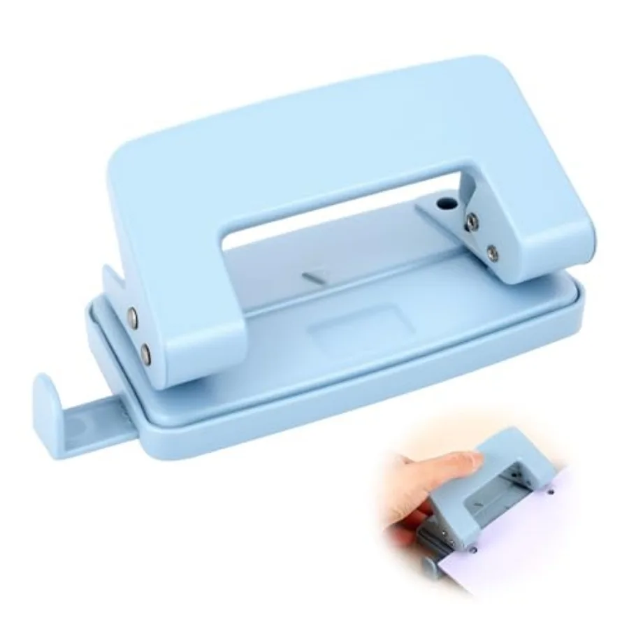 

2 Hole Punch, Metal Two Hole Punch for Crafts, 8 Sheet Capacity, Adjustable Manual Paper Puncher Office Punchers for A4/A5/B5 L