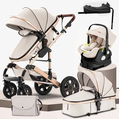 Cochecito de bebé 3 en 1, sistema de viaje para bebé, cochecito de bebé 3 en 1 con base Isofix, cochecito plegable para recién nacido, cochecito estándar Reversible