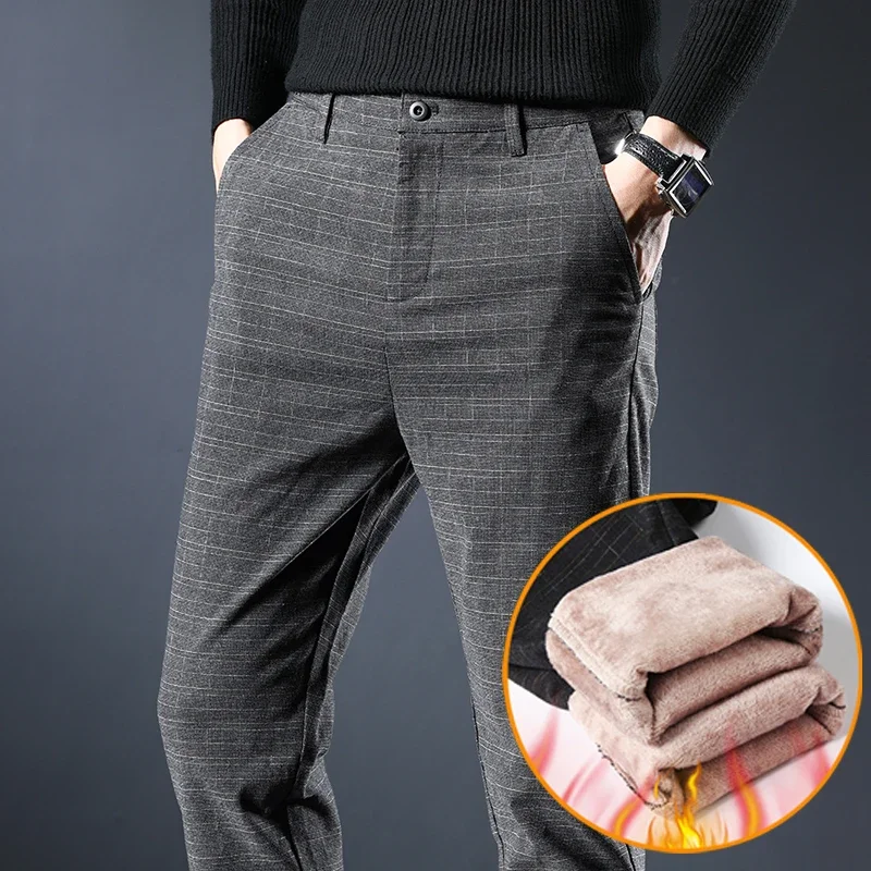 Pantaloni da uomo KUBRO pantaloni da lavoro Casual da ufficio pantaloni da lavoro in cotone di alta qualità per uomo pantaloni da uomo dritti Slim Fit