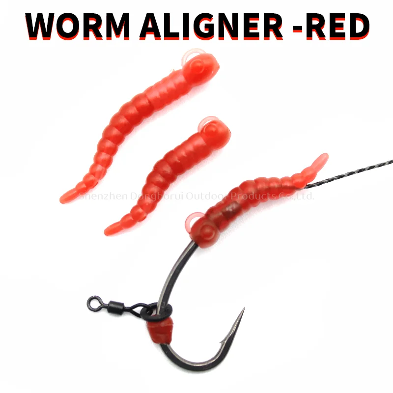 20 Stück Karpfenangel-Zubehör: Rote Wurmmarkierer, Haken-Kickers, D-Rig-Kicker, Aligner-Hülsen für Karpfen-Rig-Ausrüstung