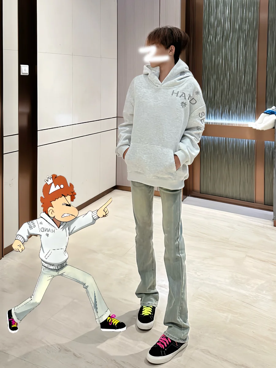 

Модная американская свободная мужская толстовка с капюшоном, вышитая цветочная куртка, повседневная уличная одежда, осенне-зимняя верхняя одежда