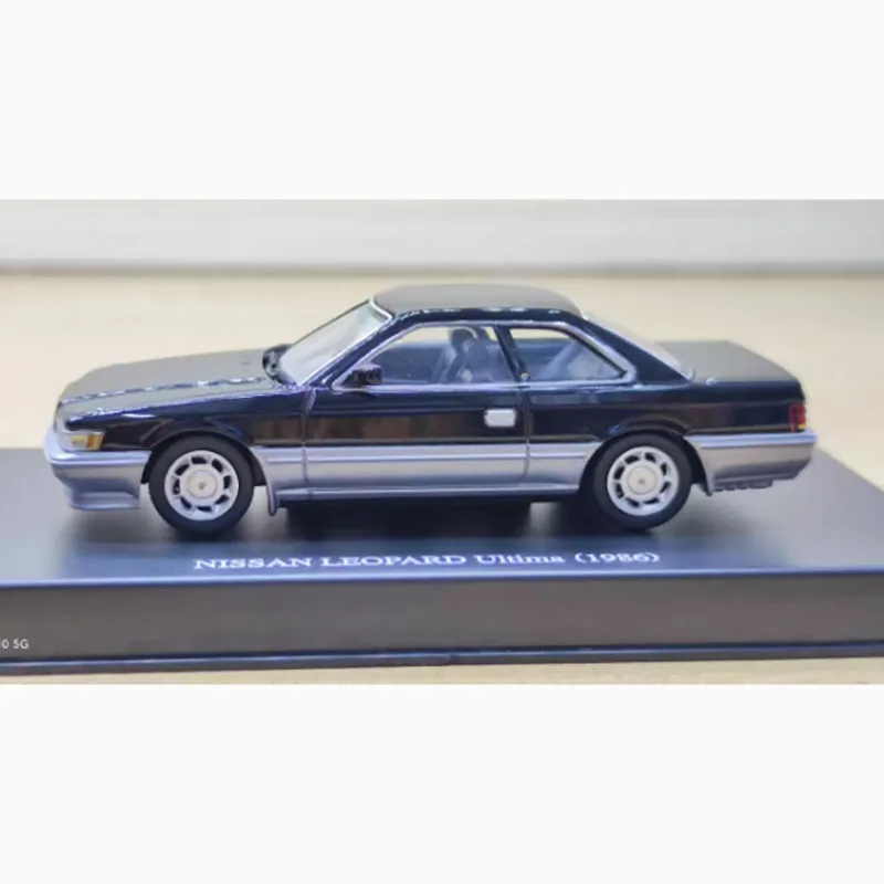 Original 1:43 Scale NISSAN LEOPARD Ultima 1986 Black Alloy Model Car Adult Souvenir Classic Static Display Collection Toy Gift