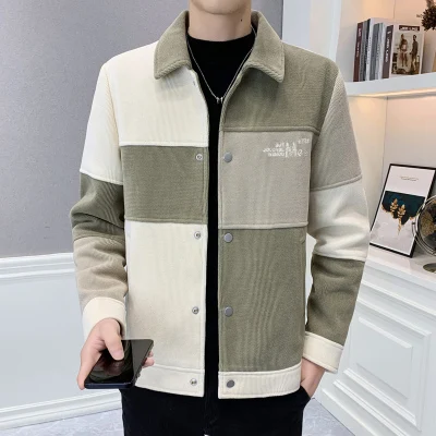 

2023 winter Colored grid jacket male Fashion Trench coat men jeans Jacket Men's Casual jackts autumn men classic denim Coat